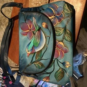 Handpainted leather Anuschka handbag